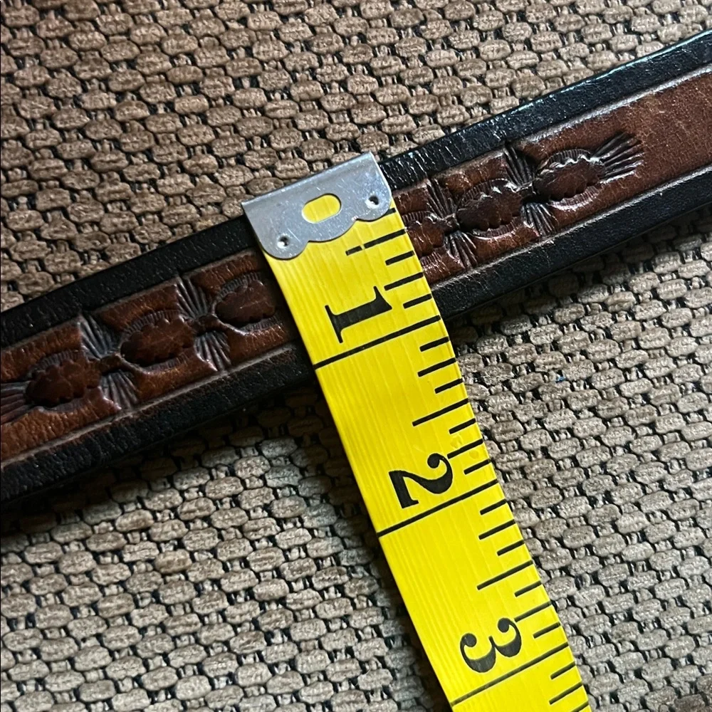Southwick Leathers Brown Belt‎ with real buffalo coin accents leather 32”